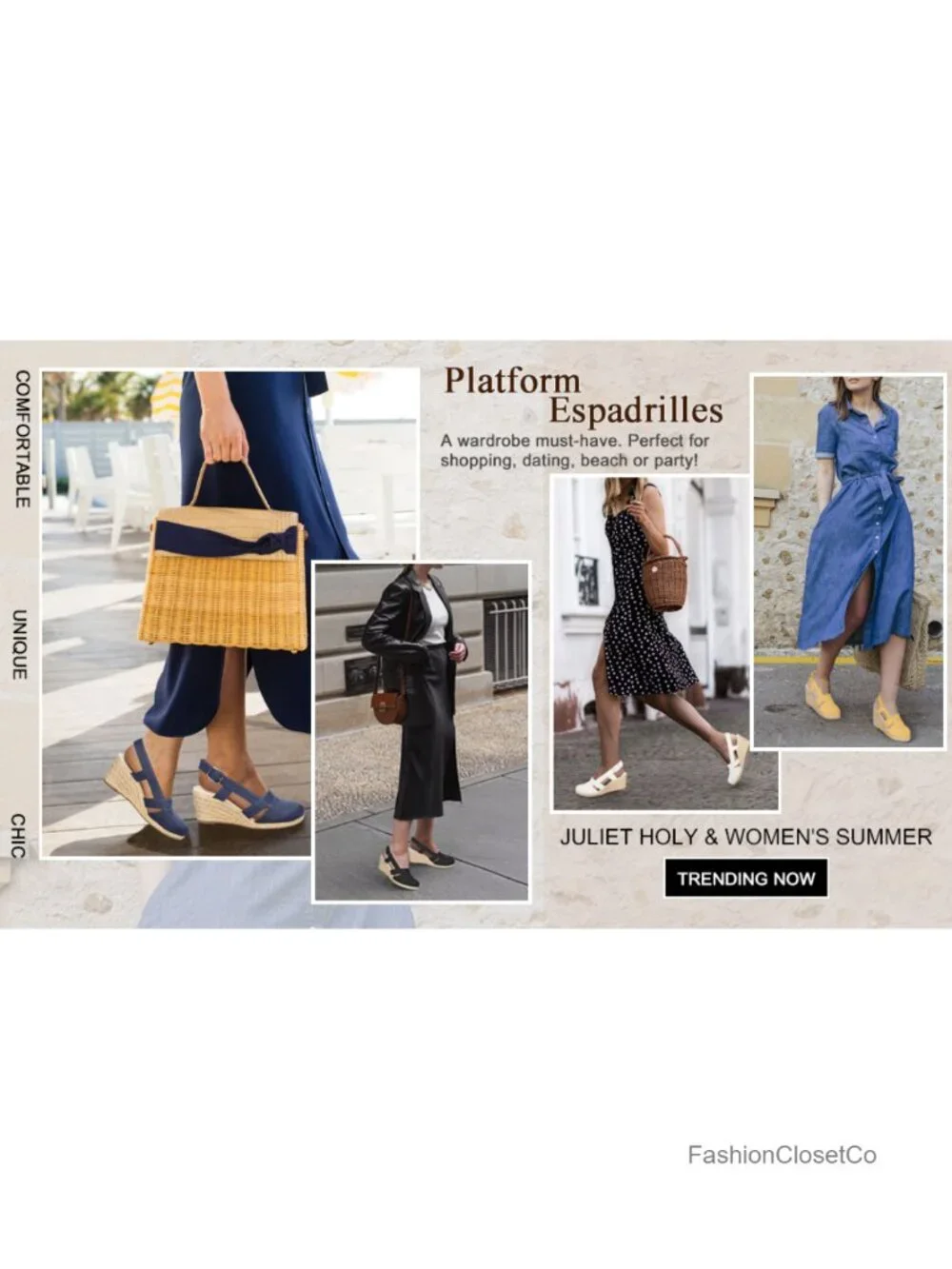 Manmade Leather Wedge Espadrilles Slingback Closed Toe Sandals with Buckle Strap